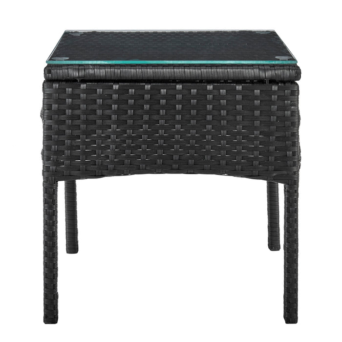 Manhattan Comfort Noli Steel Rattan 3-Piece Patio Conversation Set - Cream