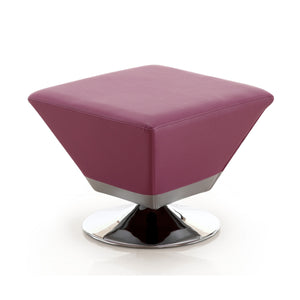 Manhattan Comfort Diamond Polished Chrome Swivel Ottoman - Purple