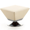 Manhattan Comfort Diamond Polished Chrome Swivel Ottoman - Tan