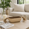 15” Boho Wood Tray with Tassels – Brown | Plateau bohème de 15 po en bois avec glands - brun