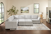 Vault 6-Piece Right-Facing Sectional with Sofa Bed Loveseat, Three Storage Chairs and Storage Chaise - Grey | Sofa sectionnel de droite Vault 6 pièces avec causeuse-lit, 2 fauteuils de rangement et fauteuil long de rangement - gris