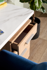 Oscar 47" Reversible Office Desk with Storage – Faux White Marble and Weathered White | Bureau réversible Oscar de 47 po avec rangement - imitation de marbre blanc et blanc vieilli