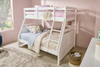 Quinn Bunk Bed with Ladder & Guard Rail for Kids, White - Twin/Full | Lits superposés Quinn pour enfants avec échelle et garde-corps, blancs - simple et double