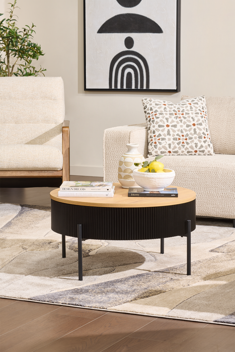 Trove 29.72\" Coffee Table with Sliding Top and Storage - Black