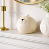 5” Ceramic Cat Orb Decoration – White | Chat sphérique décoratif de 5 po en céramique - blanc
