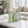8.25” Set of 2 Ceramic Spring Book Vase – Green  | Ensemble de 2 vases Spring de 8,25 po en céramique en forme de livre - vert