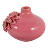 4.75” Ceramic Dahlia Short Bud Vase – Pink  | Vase à fleurs courtes Dahlia de 4,75 po en céramique - rose