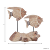 11” Natural Wood Fish on Stand – Red | Poisson sur socle de _ po en bois naturel - rouge