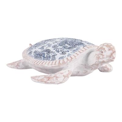 4” Paisley Print Turtle in Shell – Light Blue | Tortue dans sa carapace de 4 po à motif cachemire - bleu clair