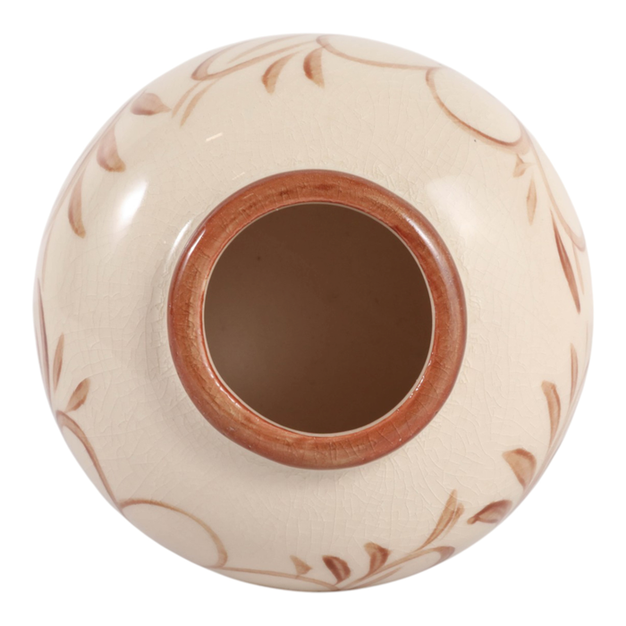 6” Ceramic Hand Painted Flower Vase – Light Brown 