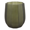 8” Faceted Glass Hurricane Vase – Emerald