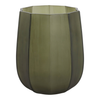 8” Faceted Glass Hurricane Vase – Emerald | Vase photophore de 8 po en verre à facettes - émeraude