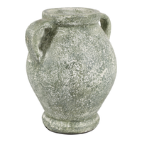 10.25” Terracotta Vase with Handle – Green  