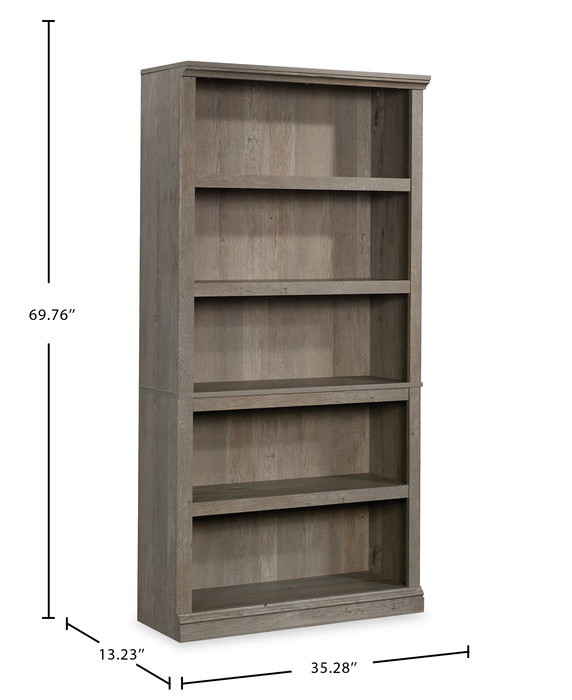 Alcott 35.28” 5-Shelf Bookcase with 3 Adjustable Shelves - Mystic Oak