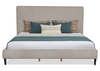 Alix Upholstered Platform Bed in Grey Fabric – King Size  | Lit plateforme rembourré Alix en tissu gris - format très grand lit