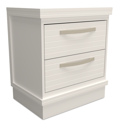 Alpine Bedside 2-Drawer Nightstand with USB-C Port, 22"W x 25"H, Made in Canada – White | Table de nuit Alpine de 22 po (L) x 25 po (H) à 2 tiroirs avec port USB-C, fabriquée au Canada - blanche
