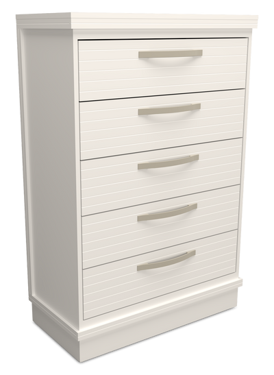 Alpine Bedroom Chest of Drawers, 5-Drawer, 32"W x 47"H, Made in Canada – White | Commode verticale de chambre à coucher Alpine de 32 po (L) x 47 po (H) à 5 tiroirs, fabriquée au Canada - blanche