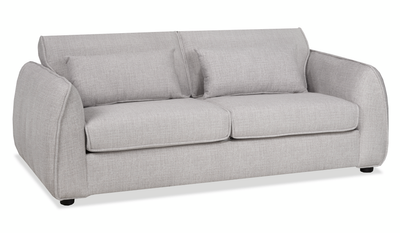 Made in Canada Annex 80” Fabric Condo Sofa with Accent Pillows - Grey | Sofa Annex de 80 po de format condo fabriqué au Canada en tissu avec coussins décoratifs - gris