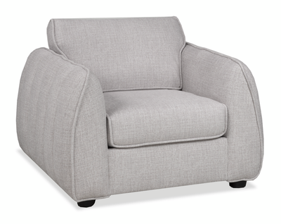 Made in Canada Annex 40” Fabric Chair with Accent Pillows - Grey | Fauteuil Annex de 40 po fabriqué au Canada en tissu avec coussins décoratifs - gris