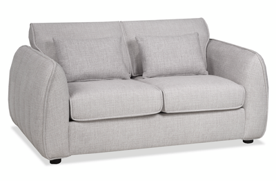 Made in Canada Annex 65” Fabric Loveseat with Accent Pillows - Grey | Causeuse Annex de 65 po fabriquée au Canada en tissu avec coussins décoratifs - grise
