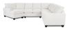 Made in Canada Customizable Sofa Lab Arc 4-Piece Left-Facing Sectional with Cuddler - Teddy Snow | Sofa sectionnel de gauche 4 pièces avec fauteuil enveloppant personnalisable Arc de Sofa Lab fabriqué au Canada en tissu - Teddy Snow