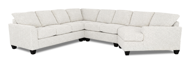 Made in Canada Customizable Sofa Lab Arc 4-Piece Right-Facing Sectional with Cuddler - Teddy Riverrock