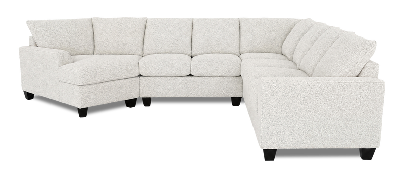 Made in Canada Customizable Sofa Lab Arc 4-Piece Left-Facing Sectional with Cuddler - Teddy Riverrock