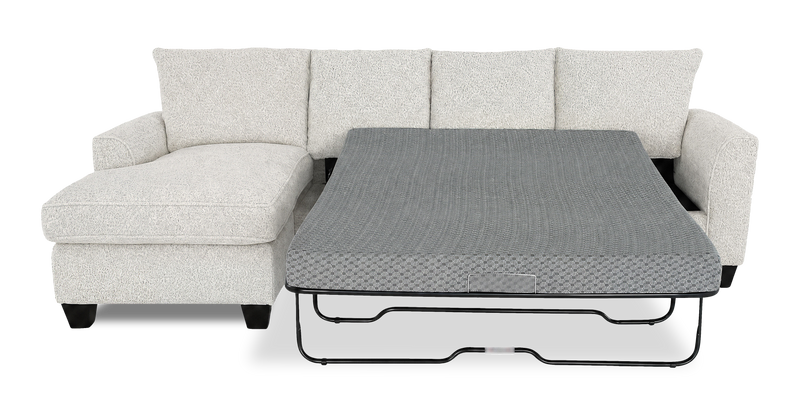 Made in Canada Customizable Sofa Lab Arc Fabric Left-Facing Sofabed Sectional - Teddy Riverrock