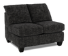 Made in Canada Customizable Sofa Lab Arc 46\" Armless Fabric Loveseat – Plush Charcoal 
