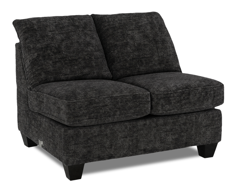 Made in Canada Customizable Sofa Lab Arc 46\" Armless Fabric Loveseat – Plush Charcoal 
