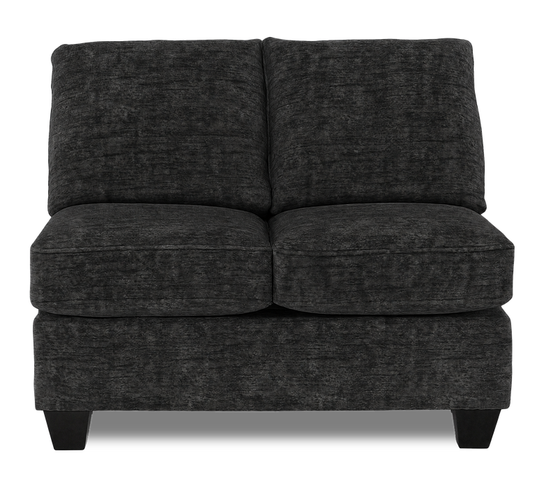 Made in Canada Customizable Sofa Lab Arc 46\" Armless Fabric Loveseat – Plush Charcoal 