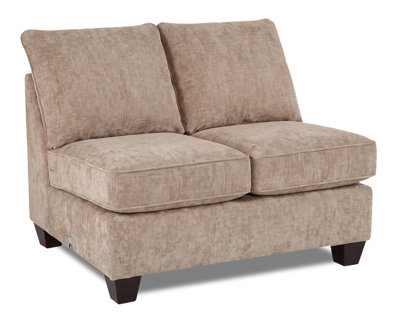 Made in Canada Customizable Sofa Lab Arc 46\" Armless Fabric Loveseat – Chenille Praline