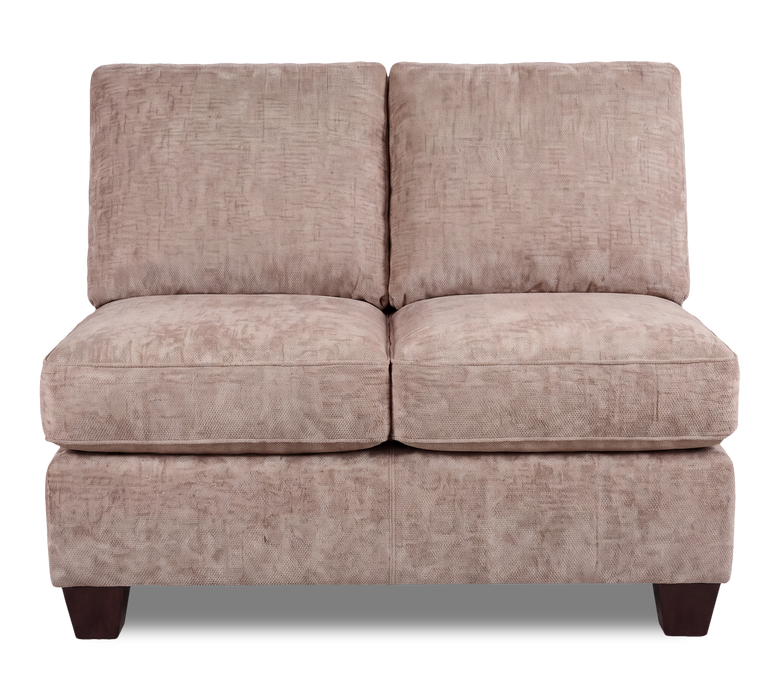 Made in Canada Customizable Sofa Lab Arc 46\" Armless Fabric Loveseat – Chenille Praline