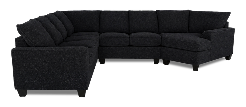 Made in Canada Customizable Sofa Lab Arc 4-Piece Right-Facing Sectional with Cuddler - Teddy Raven