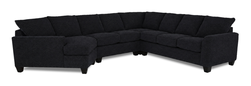 Made in Canada Customizable Sofa Lab Arc 4-Piece Left-Facing Sectional with Cuddler - Teddy Raven
