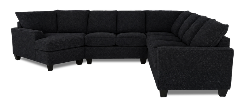 Made in Canada Customizable Sofa Lab Arc 4-Piece Left-Facing Sectional with Cuddler - Teddy Raven