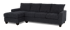 Made in Canada Customizable Sofa Lab Arc Left-Facing Fabric Sofa Chaise - Teddy Raven | Sofa avec fauteuil long de gauche personnalisable Arc de Sofa Lab fabriqué au Canada en tissu - Teddy Raven