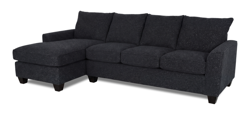Made in Canada Customizable Sofa Lab Arc Fabric Left-Facing Sofabed Sectional - Teddy Raven