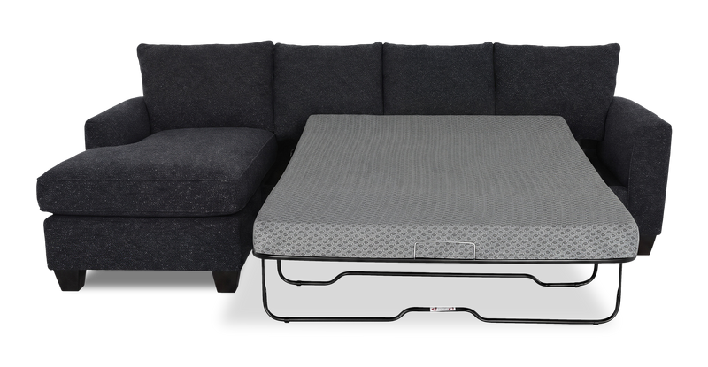 Made in Canada Customizable Sofa Lab Arc Fabric Left-Facing Sofabed Sectional - Teddy Raven