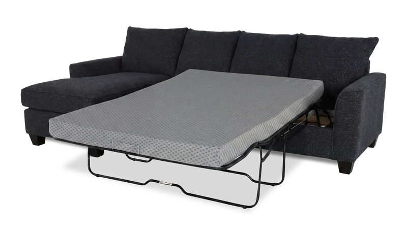Made in Canada Customizable Sofa Lab Arc Fabric Left-Facing Sofabed Sectional - Teddy Raven