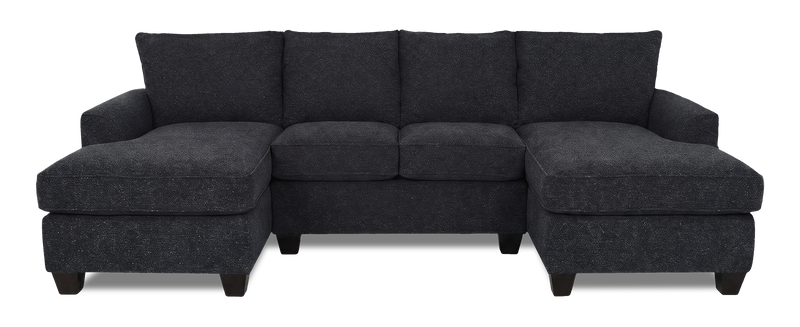 Made in Canada Customizable Sofa Lab Arc Fabric Double Chaise Sectional - Teddy Raven