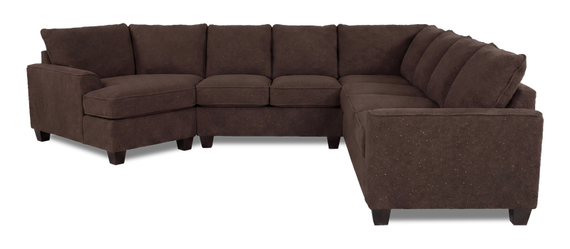 Made in Canada Customizable Sofa Lab Arc 4-Piece Left-Facing Sectional with Cuddler - Teddy Walnut