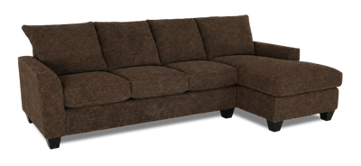 Made in Canada Customizable Sofa Lab Arc Fabric Right-Facing Sofabed Sectional - Teddy Walnut | Sofa-lit sectionnel de droite personnalisable Arc de Sofa Lab fabriqué au Canada en tissu - Teddy Walnut