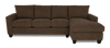 Made in Canada Customizable Sofa Lab Arc Fabric Right-Facing Sofabed Sectional - Teddy Walnut | Sofa-lit sectionnel de droite personnalisable Arc de Sofa Lab fabriqué au Canada en tissu - Teddy Walnut