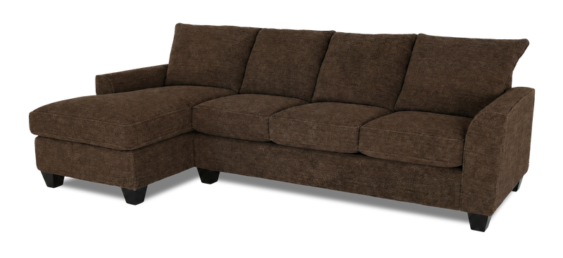 Made in Canada Customizable Sofa Lab Arc Fabric Left-Facing Sofabed Sectional - Teddy Walnut