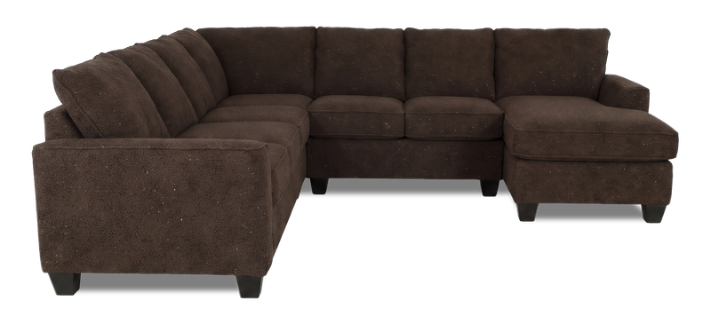 Made in Canada Customizable Sofa Lab Arc 4-Piece Right-Facing Sectional with Chaise - Teddy Walnut