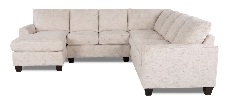 Made in Canada Customizable Sofa Lab Arc 4-Piece Left-Facing Sectional with Chaise - Chenille White