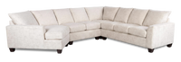 Made in Canada Customizable Sofa Lab Arc 4-Piece Left-Facing Sectional with Cuddler - Chenille White 