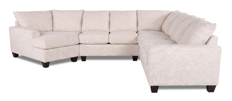 Made in Canada Customizable Sofa Lab Arc 4-Piece Left-Facing Sectional with Cuddler - Chenille White