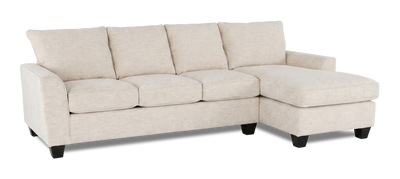 Made in Canada Customizable Sofa Lab Arc Right-Facing Fabric Sofa Chaise  – Chenille White | Sofa avec fauteuil long de droite personnalisable Arc de Sofa Lab fabriqué au Canada en tissu - Chenille White